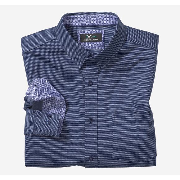 Johnson & Murphy XC Flex® Stretch Long-Sleeve Shirt Button Down Casual Sz XXXL - Picture 1 of 12